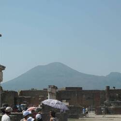 Mount Vesuvius in the background.