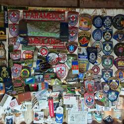 Collections oc badges. Also thongs (as in flip flops) hats and lots of other stuff