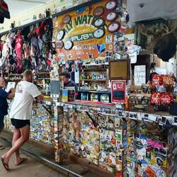 Amazing pub full of lots of "stuff" left behind by tourists