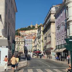 Looking up to the castle.