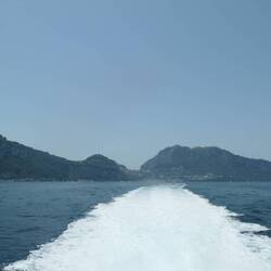 The Isle of Capri as we head towards Sorrento.
