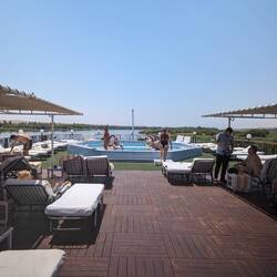 Very small pool in the foredeck