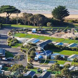 Our caravan from lookout