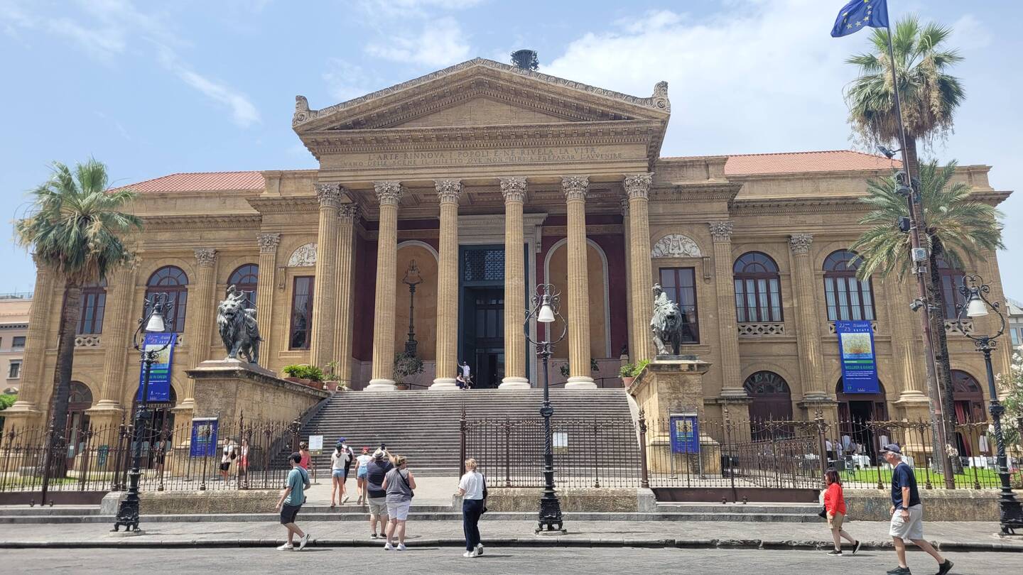 Massimo Theatre on Verdi Square - the opera house.