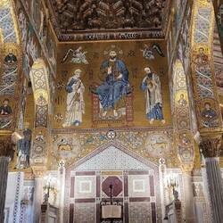 All the pictures are mosaics, using tiles about 1cm square. Amazing.