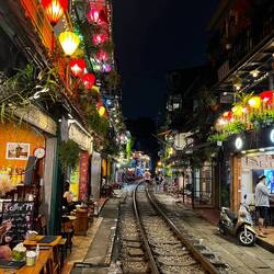 Train street at night