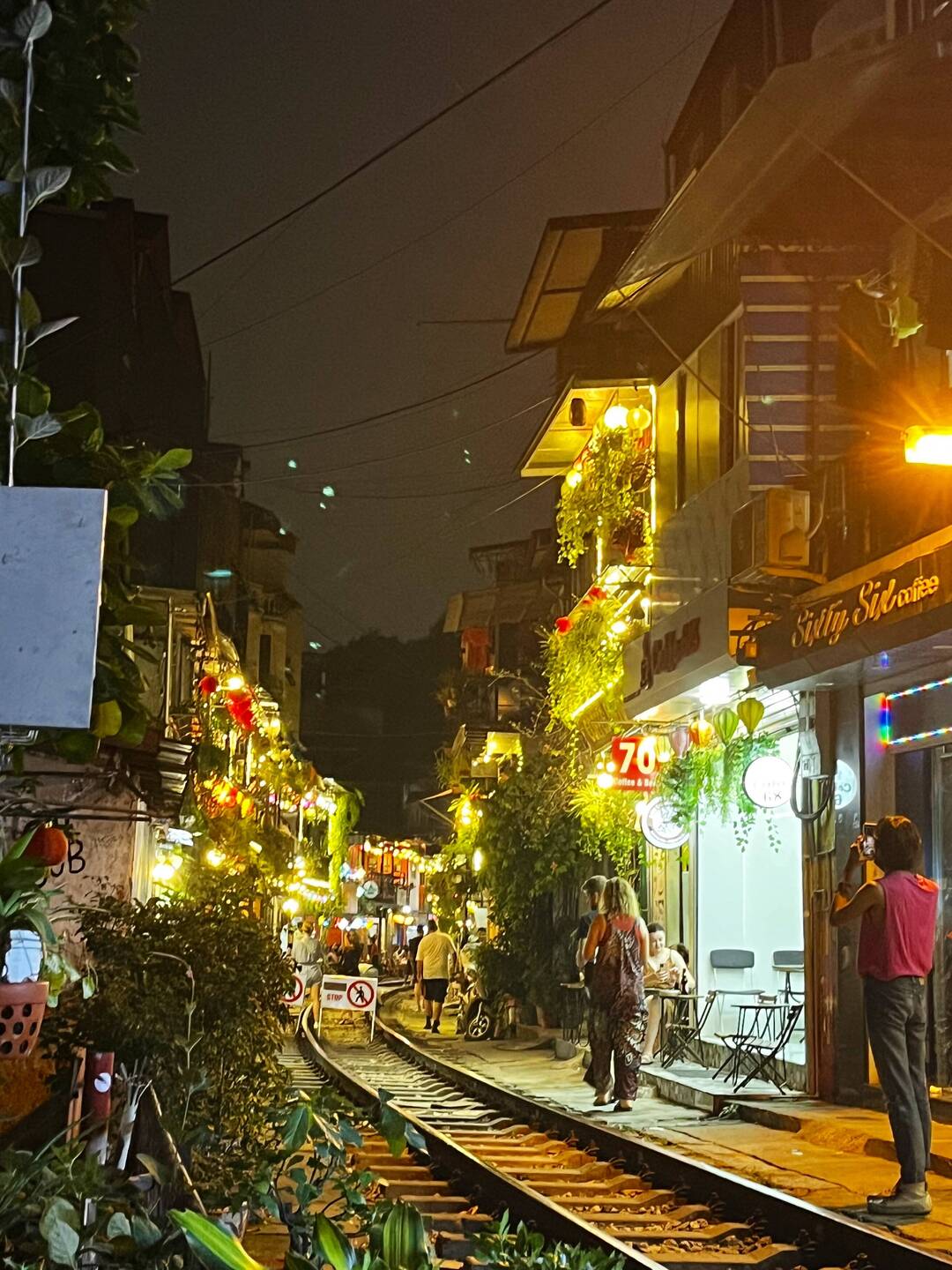 Train street at night