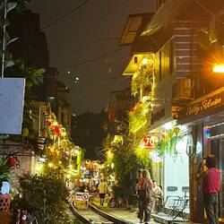 Train street at night