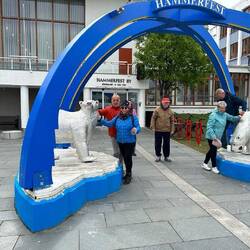 Eisbären vor dem Rathaus in Hammerfest