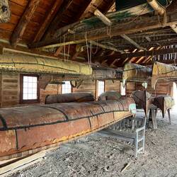 Birch Bark Canoes Made On-site