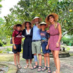 Embarrasingly matching hats and sandals too