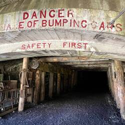 I take an underground tour in Bellevue mine