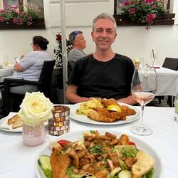 Birthday boy and his schnitzel - tbe best in our Vienna experience