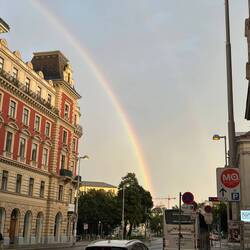 Beautiful rainbow for the birthday boy