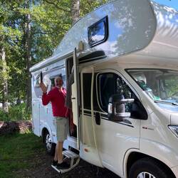 22.8 Toller Übernachtungsplatz auf dem Weg nach Älmhult in Ayrd, mit Badesteg