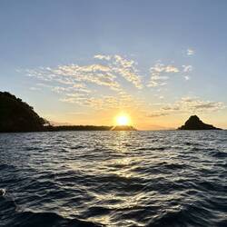 Sunset over the islands