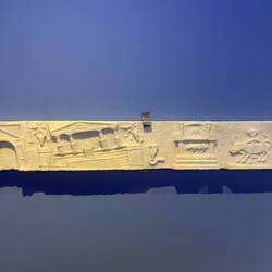 Someone made a carving of Pompeii after the 62AD earthquake - everything is sideways