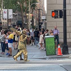Statue Walking the Streets of NYC