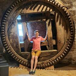 Original wooden gear, had been in operation for almost 100 years before they replaced it.