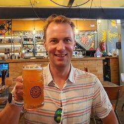 A cool beverage, local brewed