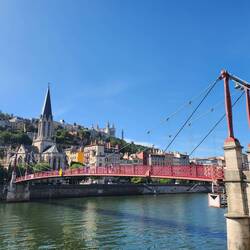 The Red Footbridge across the Saône (Passerelle Saint-georges)