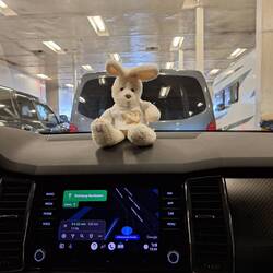 Karl wartet auf die Abfahrt vom Schiff