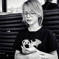 Pandi darf wie (fast) immer mit und freut sich schon auf den Bambusgarten am nächsten Tag.