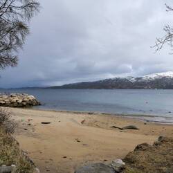 Stellplatz mit Privatstrand