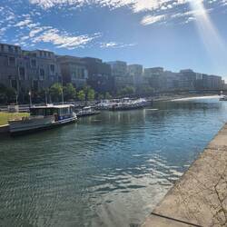 Contemporary architecture alogn the Saône