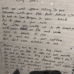 Lyrics Scribbled by Billy Joel