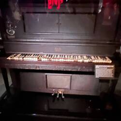 Jerry Lee Lewis wore the ivory off the keys learning to play piano on this upright.