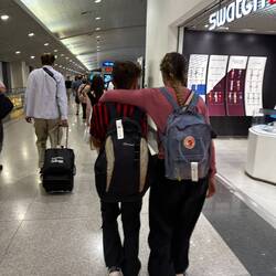 Walking through the airport