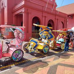 Colorful Rickshaws in Malacca City Centre