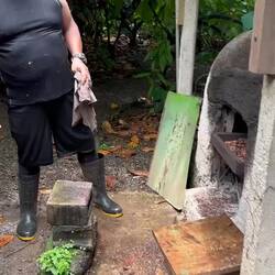 Die Bohnen im Röstofen