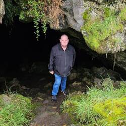 Phil at entrance to Lava Cave