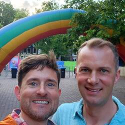 Giant rainbow for the party 🍻