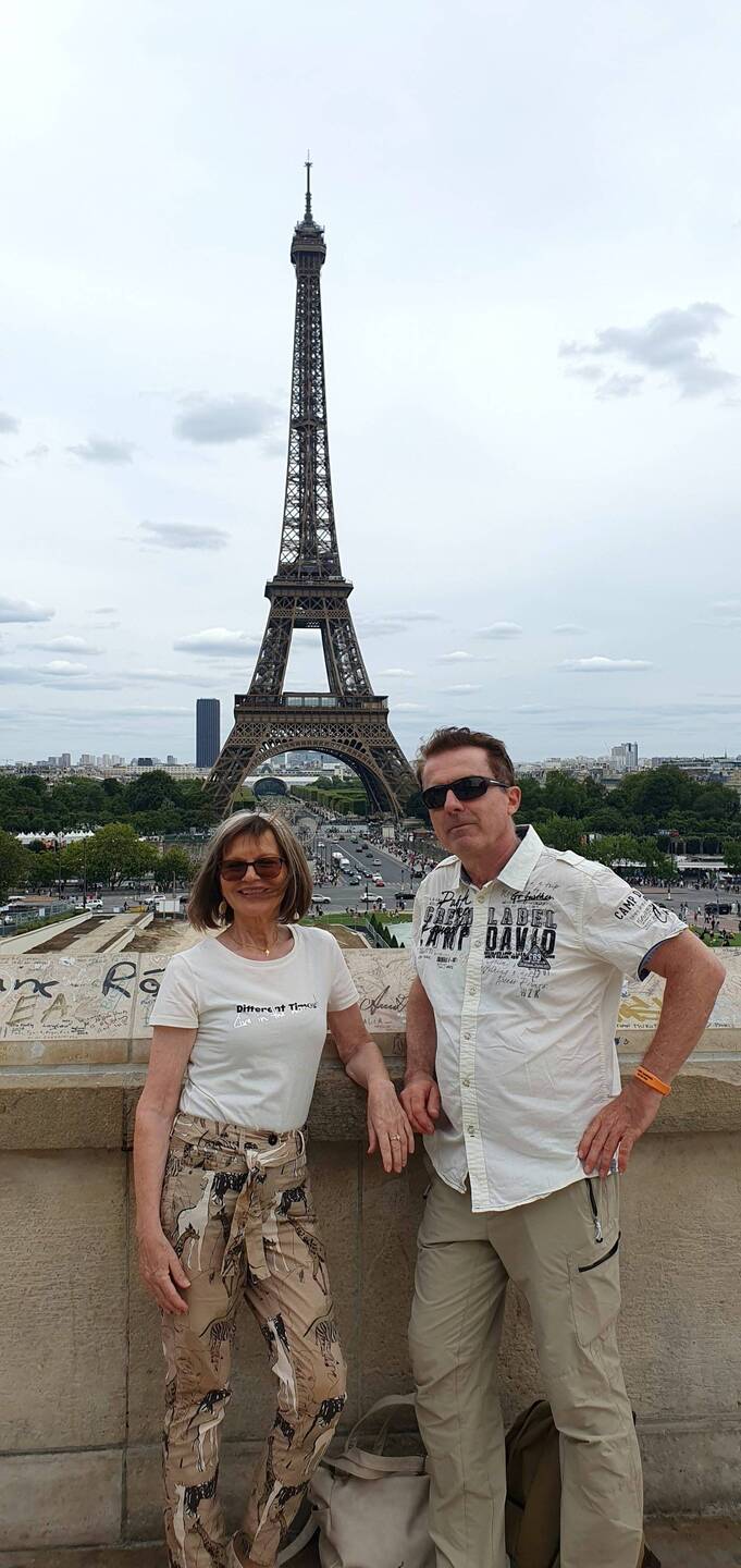 Blick auf den Eiffelturm vom Trocadero aus