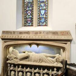 A knights tomb inside St Andrew's Church