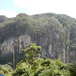 Limestone cliffs around the "Prehistoric Mural".