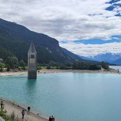 Kirchturm Alt Graun. Das einzige was vom Ort noch zu sehen ist.