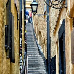 Gasse Martens Gränd, die engste Gasse Stockholms
