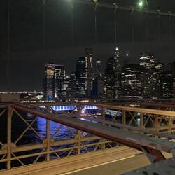 View of Manhattan from the Brooklyn Bridge.