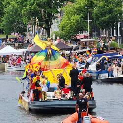 The circus. She's ontop of a tall pole