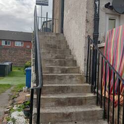 Stairs up to grannie Pearson's flat now not whitewashed