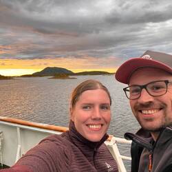 Selfie auf Fähre 3 zum Sonnenuntergang