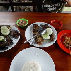 Our ikan bakar lunch.