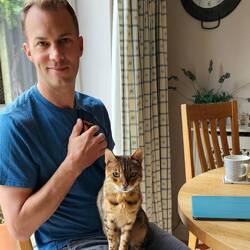 Cat and a coffee, starts the day off right!