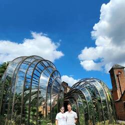 Fancy glass houses. Displaying plants used for flavours