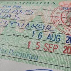 Auch auf dem Visum kann man die Silhouette ausmachen