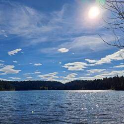 Blick auf den wunderschönen Blue Lake!
